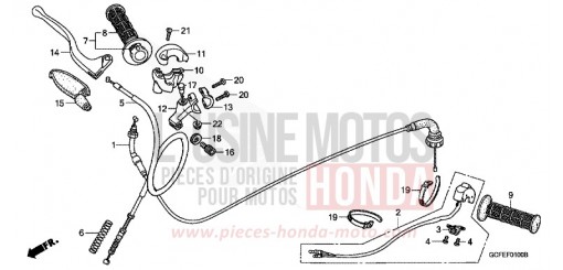 LEVIER DE GUIDON/COMMUTATEUR/CABLE CRF70F9 de 2009